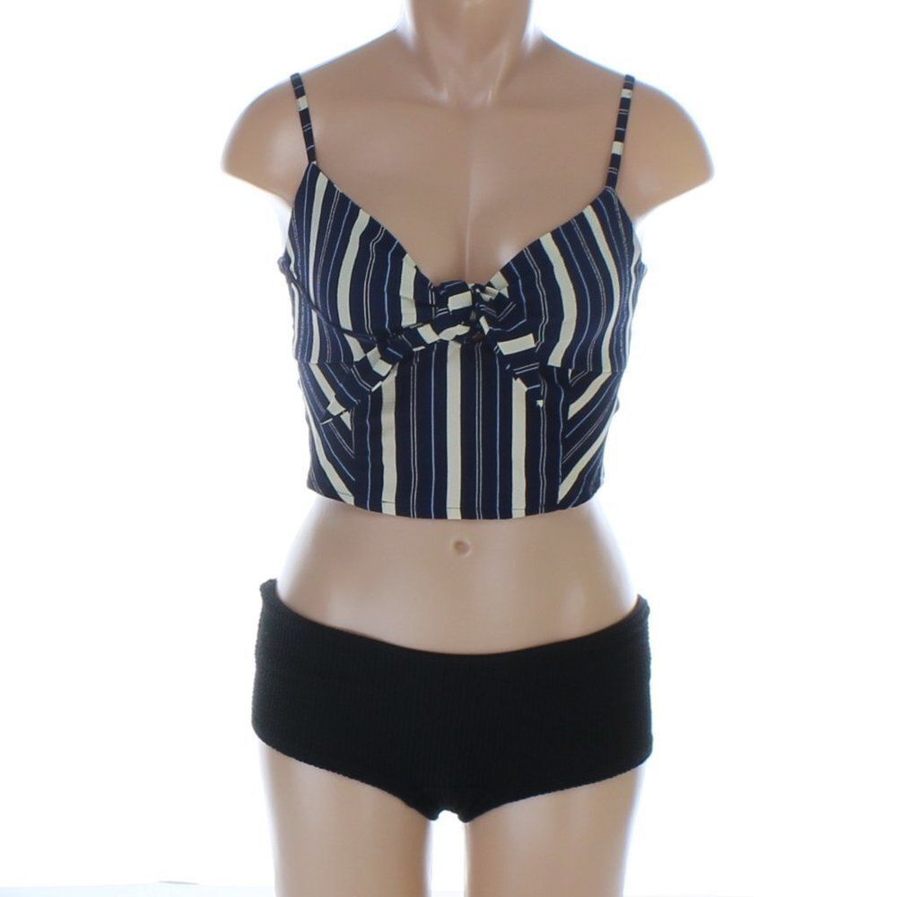 Angie Striped Blouse Tank, Tie Front NWT - Picture 10 of 11